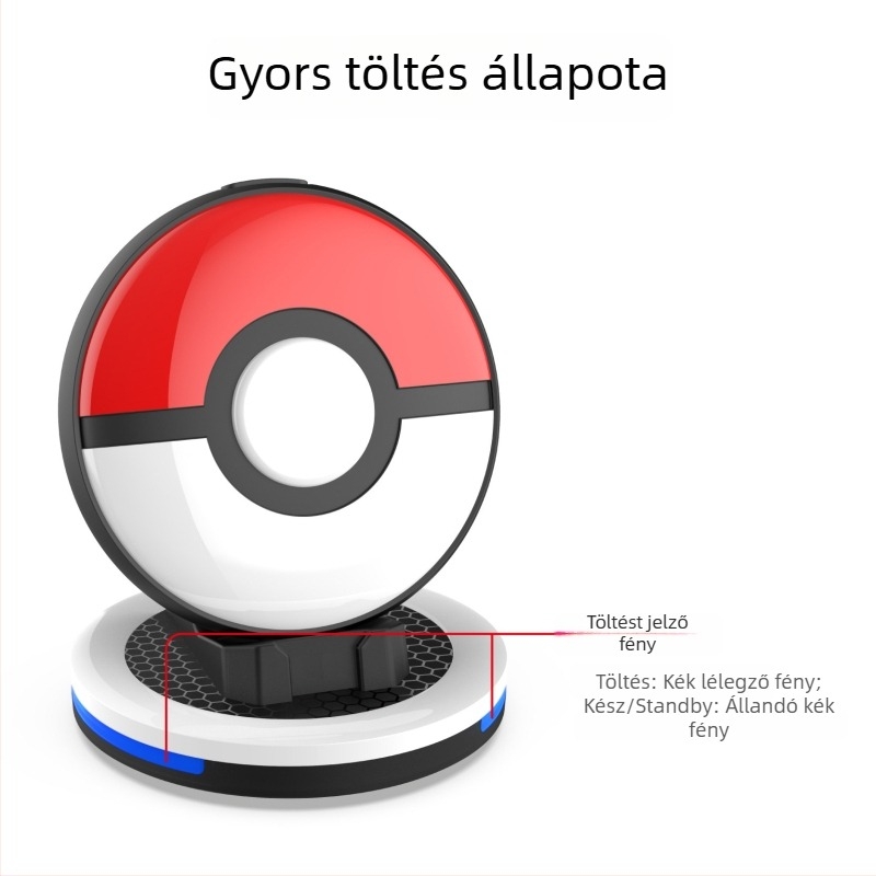 Pokémon GO Plus+ töltőaljzat LED kijelzővel • PGTECH • Type-C interfész • ABS anyag • Kompatibilis a Pokémon GO Plus+-szal • Tartalmazza: töltő és töltőkábel