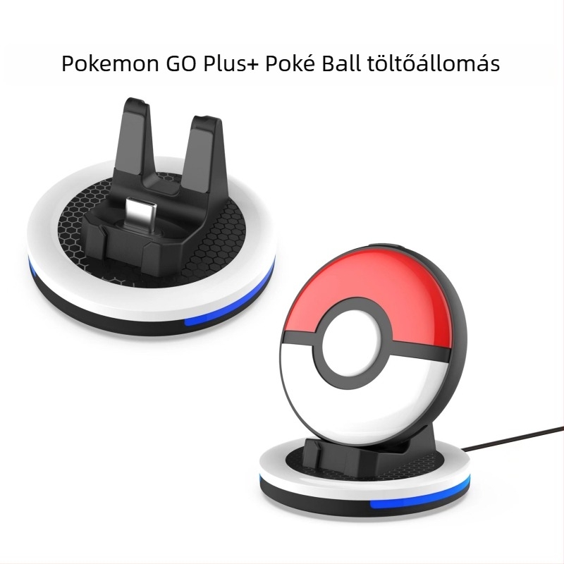 Pokémon GO Plus+ töltőaljzat LED kijelzővel • PGTECH • Type-C interfész • ABS anyag • Kompatibilis a Pokémon GO Plus+-szal • Tartalmazza: töltő és töltőkábel