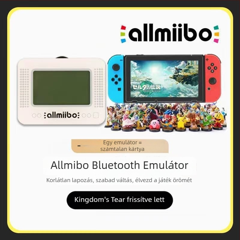 Allmiibo-emulátor Nintendo Switch-hez Bluetooth-kapcsolattal, ABS anyag, egyszerűsített verzió