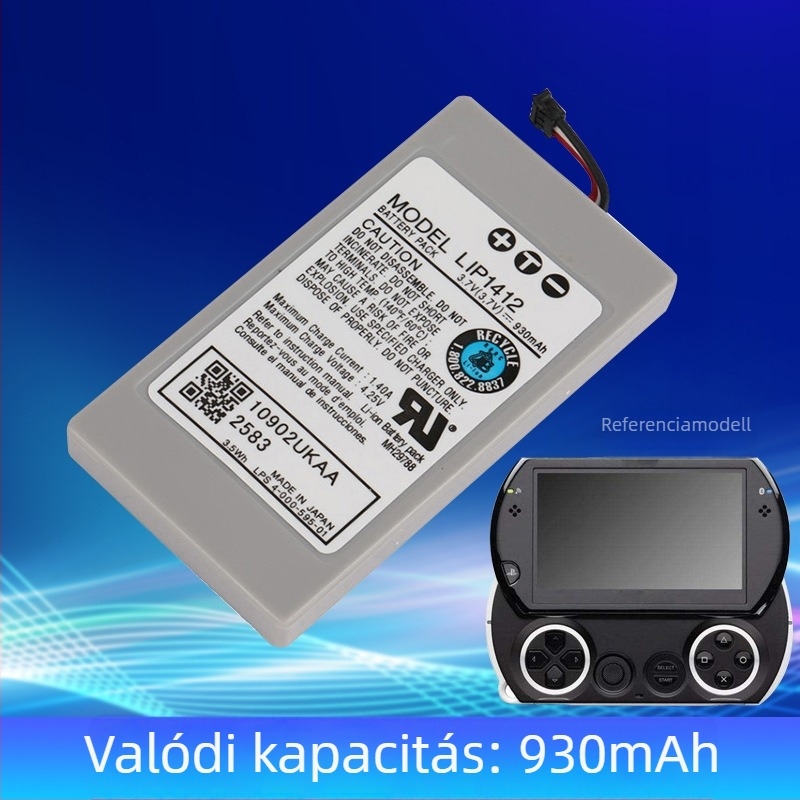 Lip1412 Li-ion akkumulátor Sony PSP Go hordozható játékkonzolhoz, 930mAh, USB töltés