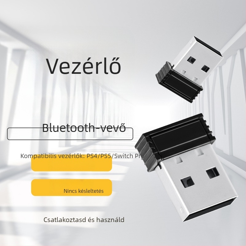 Gamepad Bluetooth vevő — USB interfész; közvetlen Bluetooth kapcsolat; rezgő funkció támogatása; PS5/PS4/Nintendo Switch/PC kompatibilis; modell M01