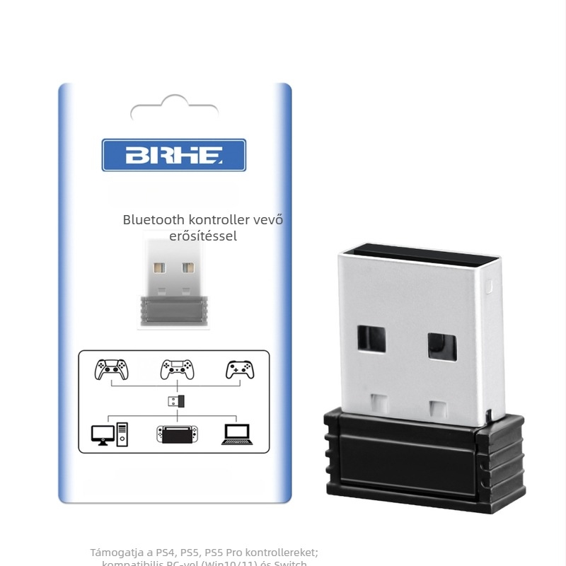 Gamepad Bluetooth vevő — USB interfész; közvetlen Bluetooth kapcsolat; rezgő funkció támogatása; PS5/PS4/Nintendo Switch/PC kompatibilis; modell M01