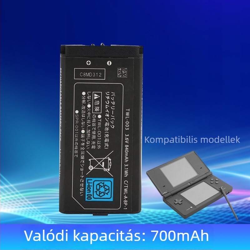 Beépített 840mAh Li-ion akkumulátor a Nintendo NDSi TWL-003-hoz