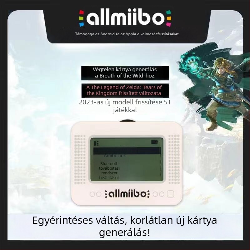 Amiibo NFC Akril Tok Allmibo Tears of the Kingdom adatokhoz | Type-C interfész | Vezeték nélküli kapcsolat | ABS anyag | Nintendo Switch kompatibilis