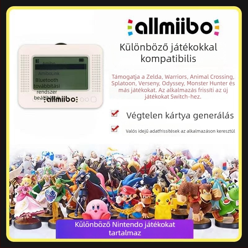 Amiibo NFC Akril Tok Allmibo Tears of the Kingdom adatokhoz | Type-C interfész | Vezeték nélküli kapcsolat | ABS anyag | Nintendo Switch kompatibilis