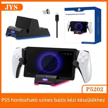 JYS PS5 Portal mágneses töltőalap a PS5 Portal kézi készülékhez színes fényhatásokkal