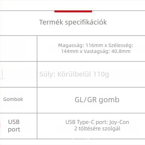 Switch 2 töltőmarkolat – bal és jobb Joy-Con 2 fogó, hátsó gombbal