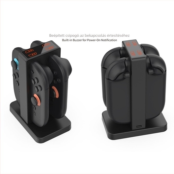 DOBE Switch2 4-helyes töltőállvány bal és jobb Joy-Conhoz, töltésjelzővel, Type-C, ABS