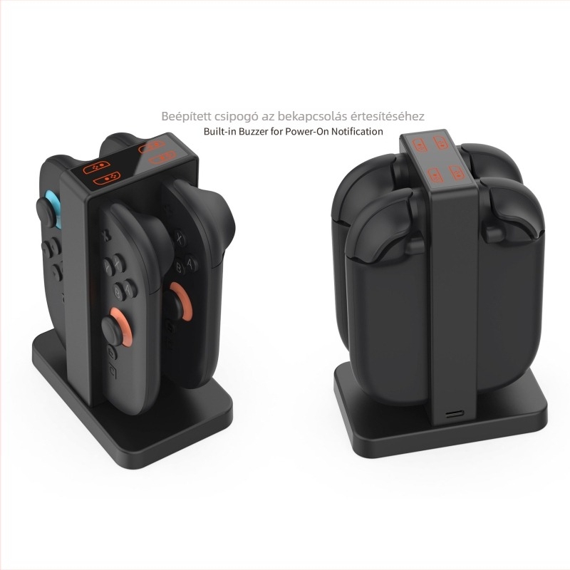 DOBE Switch2 4-helyes töltőállvány bal és jobb Joy-Conhoz, töltésjelzővel, Type-C, ABS