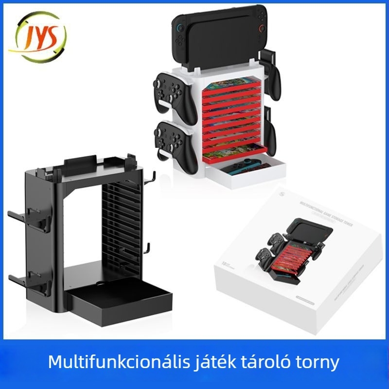 Switch/OLED/Switch 2 kompatibil játék-kártya tároló állvány – ABS, 10 kártya befogadóképesség, modell Jys-ns153b, súly 704 g