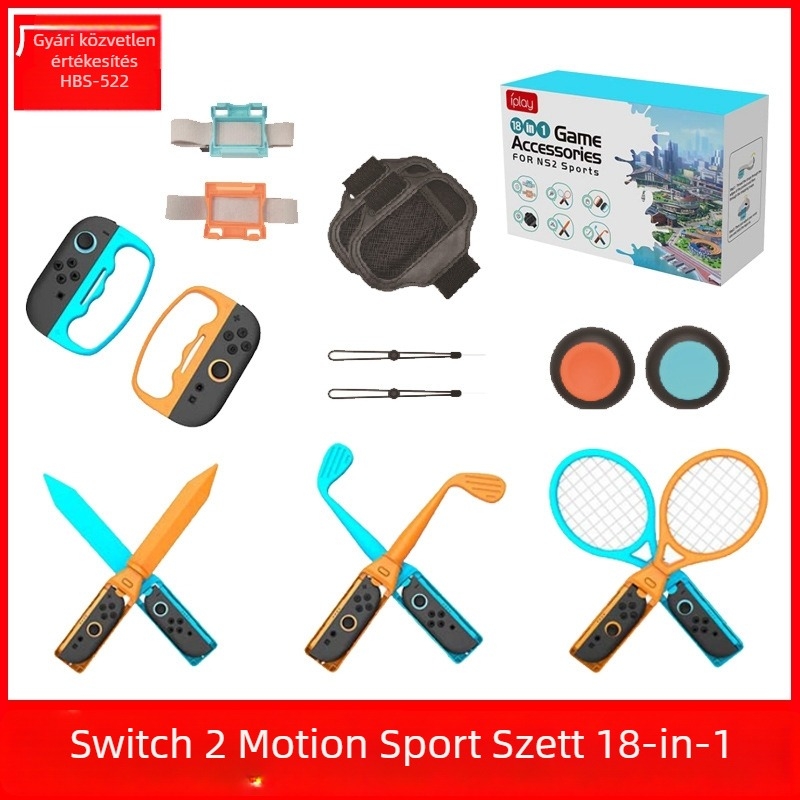 IPLAY HBS-522 18-1-ben Switch2 Sports teniszütő készlet pánttal és levehető markolattal – ABS, 400 g, kompatibilis Switch 2