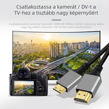 HDMI-Mini HDMI adapter kábel, 8K/2.1, réz vezetők, aranyozott érintkezők, hossz 1,5 m