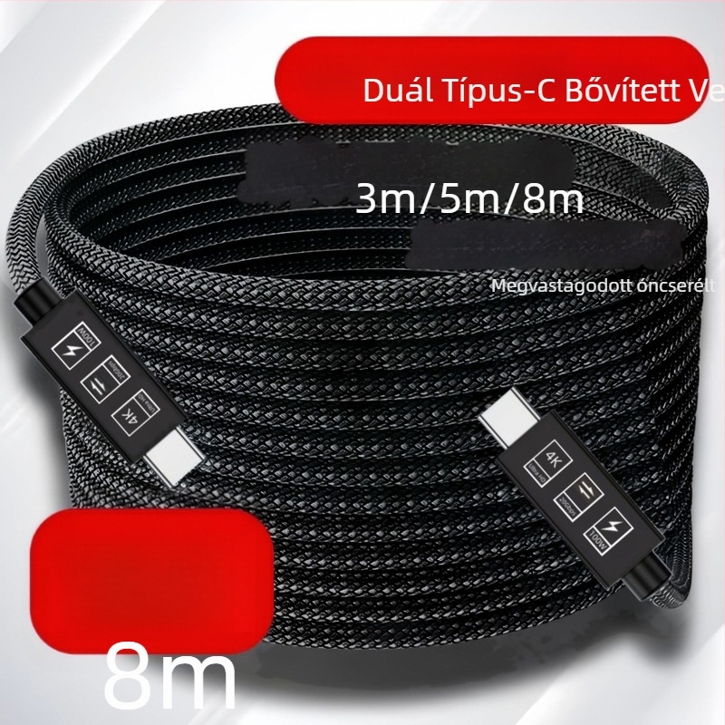 Neutral USB 3.2 teljes funkcionalitású adatkábel kettős USB‑C végződéssel, Rohs minősítés, ónnal bevont rézmag, TPES vezetőanyag