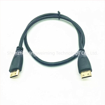 Mini HDMI férfi–férfi kábel tabletához, 0,3 m, kétoldalas Mini HDMI kábel, aranyozott réz, HD hang és videó