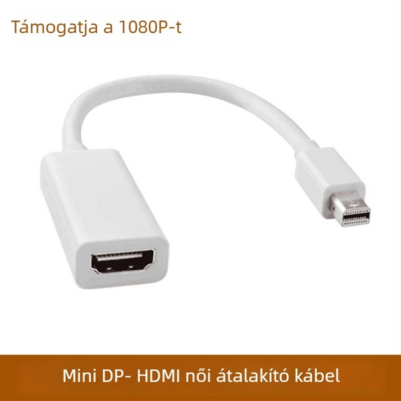 Mini DisplayPort to HDMI adapter kábel, 15 cm hosszú, réz vezető, nikkelezett bevonat