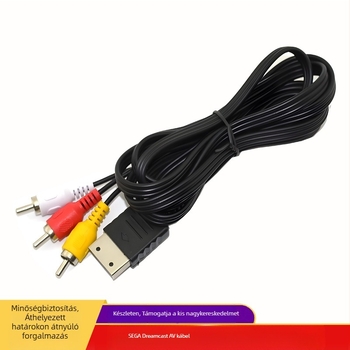 Sega Dreamcast AV Kábel – AV audio/video kábel (modell: Sega Dreamcast 128 AV cable; csatlakozási vonal: AV audio és video kábel; alkalmazható eszköz: Sega Dreamcast konzol; maganyag: copper clad steel wire; vezető anyag: PVC)