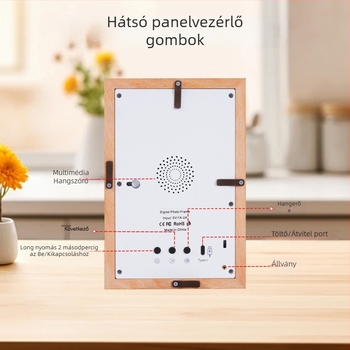 7 hüvelykes digitális fotókeret WiFi-vel, videólejátszással, 8 GB tárhely