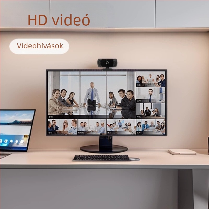 Számítógéphez webkamera, 1080P/2K/4K felbontás, USB 2.0, fix fókusz, beépített mikrofon, illesztőprogram nélkül