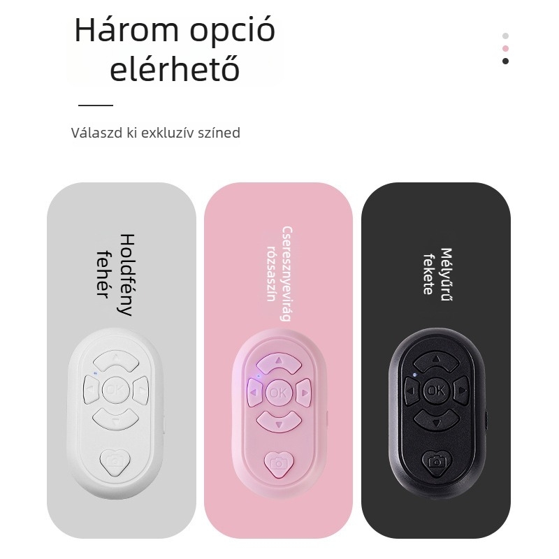 S6 Bluetooth távirányító mobiltelefonhoz – S6, újratölthető akkumulátor, ABS + puha szilikon, Type-C interfész, Android és iOS kompatibilis