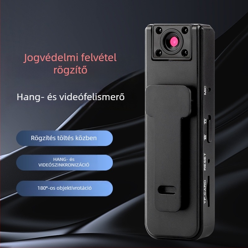 A9 zsebes klipskamera, 1080P videó, 1.0 MP szenzor, tárhely akár 128 GB, 180 perc akkumulátor