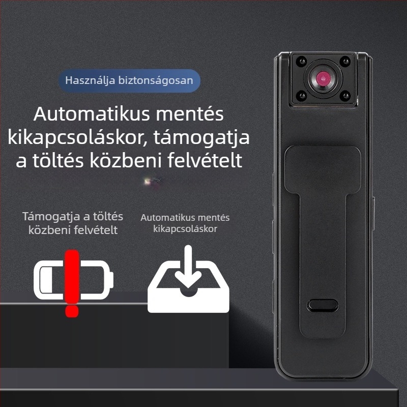 A9 zsebes klipskamera, 1080P videó, 1.0 MP szenzor, tárhely akár 128 GB, 180 perc akkumulátor