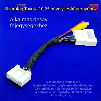 Toyota járművekhez hátsó kamera adapterkábellel, 10,25 hüvelykes kijelzővel