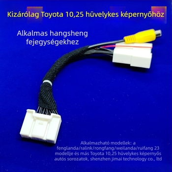 Toyota járművekhez hátsó kamera adapterkábellel, 10,25 hüvelykes kijelzővel