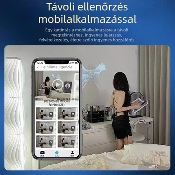 Okos kamera 1080p felbontás, éjjellátás, felhőalapú tárhely, vezérlés mobilalkalmazással, 3,6 mm objektív
