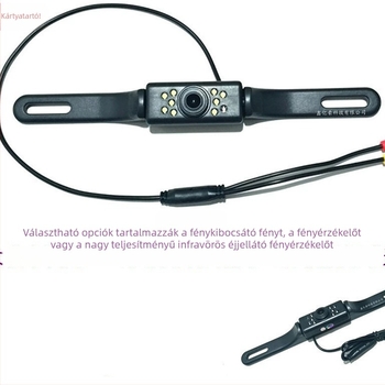 Autóhoz tartozó rendszámtábla keret kamera – vízálló, HD éjszakai látás, 12V, 120° látószög, felbontás 720x540