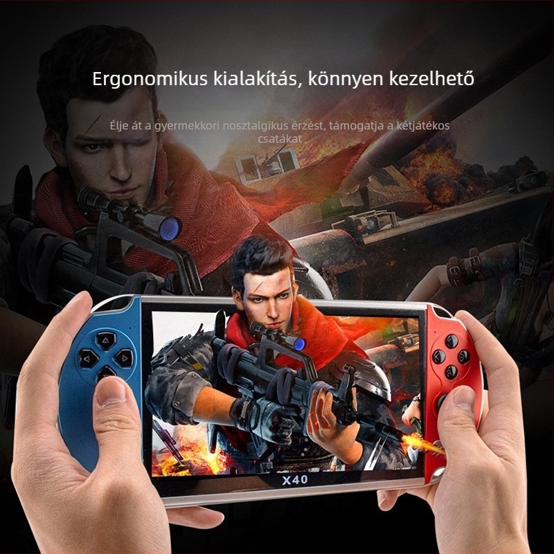 Kétjátékos PSP hordozható konzol 7 hüvelykes kijelzővel, FC retro játékokkal, 16 GB