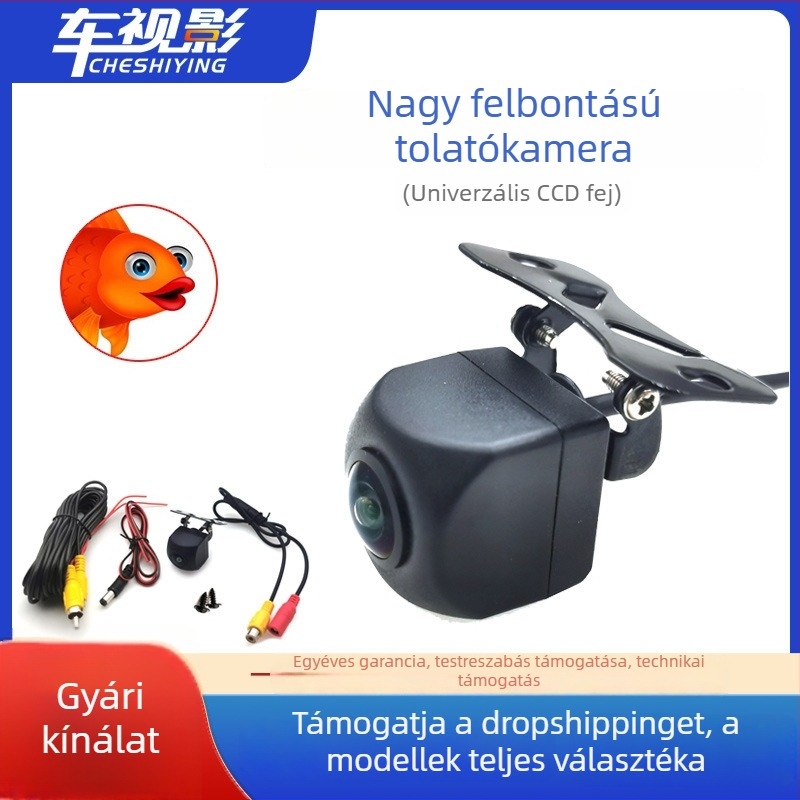 HD CCD éjjellátó tolató kamera autóhoz, fisheye objektívvel