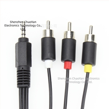 3,5 mm-es audio/video osztó kábel, 1–3 RCA csatlakozóval