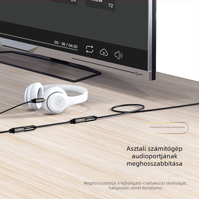 Jinghua 3.5mm audió hosszabbító kábel, női–női csatlakozás, vezetékes headsetadapter mobiltelefonhoz, számítógéphez és hangszórókhoz
