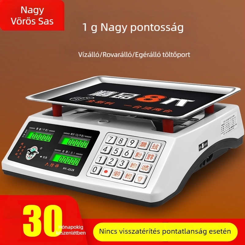 Great Red Eagle HY-832B 30 kg Vízálló konyhai asztali mérleg – kereskedelmi precíziós elektronikus mérleg