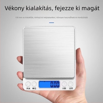 Magas pontosságú elektromos konyhai mérleg, kompakt gram- és számoló mérleg élelmiszerekhez, modell i2000