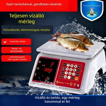 Xiangshan vízálló elektronikus árazó mérleg, 30 kg kapacitás, kiváló pontosságú kereskedelmi mérleg tengeri élelmiszerek piacára