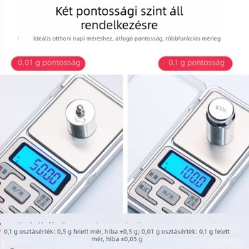 Magas pontosságú ékszer mérleg, elektronikus gramm mérleg, kompakt otthoni mérleg ékszerekhez és aranyhoz, pontos grammban mért mérés
