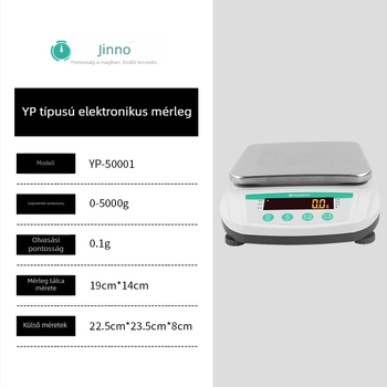 Jinnuo YP Elektronikus analitikai mérleg, pontosság 0.01 g, méréshatár 0–5000 g, modell YP-20002