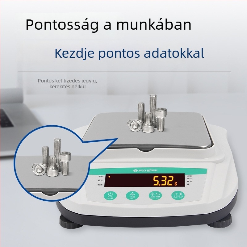 Jinnuo YP Elektronikus analitikai mérleg, pontosság 0.01 g, méréshatár 0–5000 g, modell YP-20002