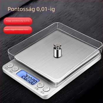 i2000 elektronikus mérleg, 0,01 g pontosságú, kompakt ékszer- és konyhai mérleg sütéshez és teához