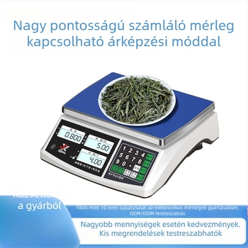 A nagy pontosságú elektronikus mérleg, 0,1 g felbontás, 30 kg kapacitás, számoló mérleg kereskedelmi és ipari felhasználásra