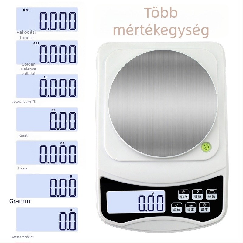 Changxie Electronics 598A Konyhai elektronikus mérleg, kiváló precizitás, 0,01–500 g, kompakt digitális mérleg