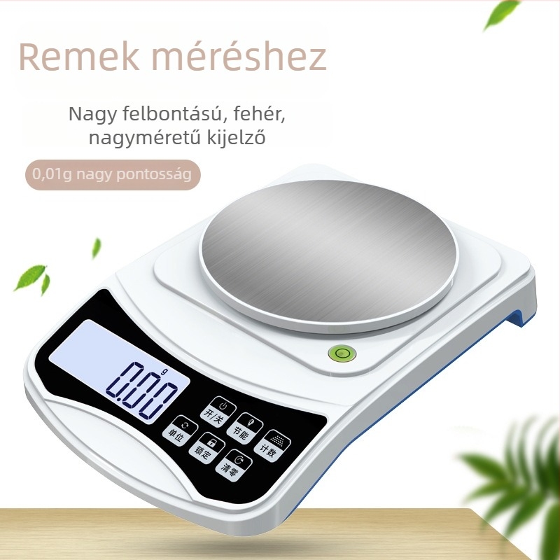 Changxie Electronics 598A Konyhai elektronikus mérleg, kiváló precizitás, 0,01–500 g, kompakt digitális mérleg