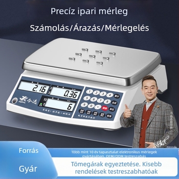SY modell számoló mérleg — 0,1 g pontosság, mérési tartomány 0,1 g–40 kg, elektronikus mérés, tápellátás: akkumulátor vagy hálózati adapter