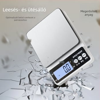 Magas pontosságú digitális konyhai mérleg – vízálló, kompakt mini méretű, ételekhez, sütéshez, kávéhoz és gyümölcsökhöz