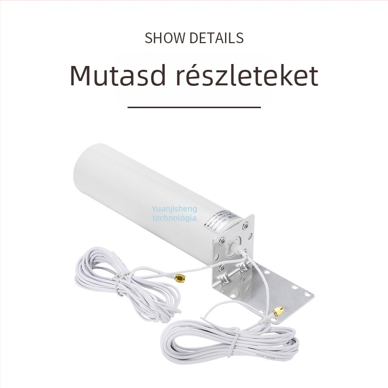 4G gun-barrel antenna, omnidirekcionális külső antenna routerekhez és modemekhez, frekvencia-tartomány 698-960/1710-2700 MHz, 50 Ω, VSWR ≤ 2.5, 220 V