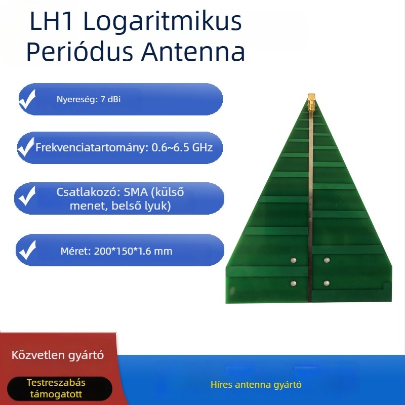 UWB bázisállomás — Magas nyereségű periodikus logaritmikus irányított PCB impulzusantenna, 4G–5G teljes frekvenciasáv, Márka LS