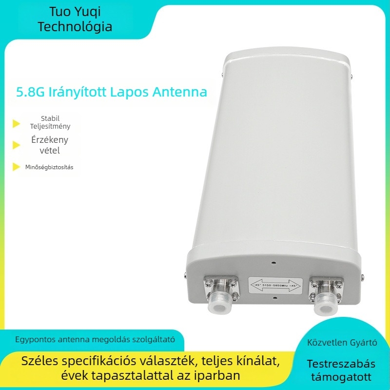 MIMO síkpanel antenna, 11 dBi nyereség, 5150-5850 MHz tartomány, 50 Ω impedancia, modell Tyq-pb 25012858