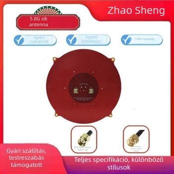 5,8 GHz síkpaneles videóátviteli antenna 14 dBi nyereséggel FPV szemüveghez — 50 Ω impedancia, SWR ≤ 1.5