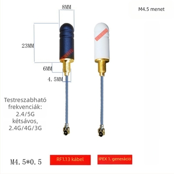 2.4G mini vízálló antenna burkolatra szerelhető, M4.5 menet, 4G/NB/433, IPEX-kábelhez